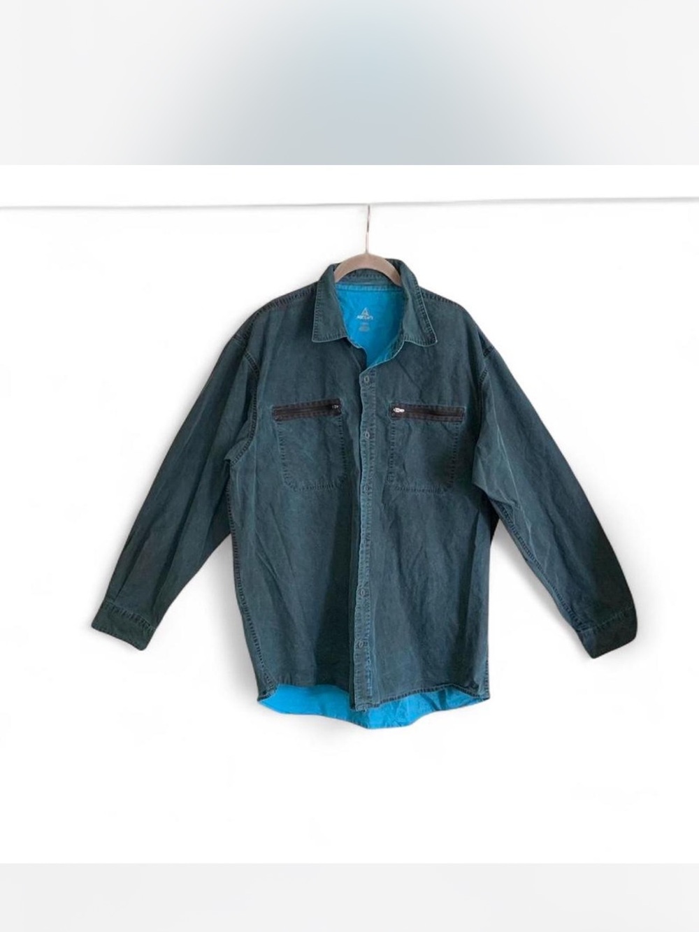 Rock n Roll Men’s Ascend Dark Teal Button-Front Casual Shirt size L